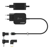 j5create 67 W GaN USB-C-oplader – 3 DC-adapterstik – EU – Oversigt over oplader og stik
