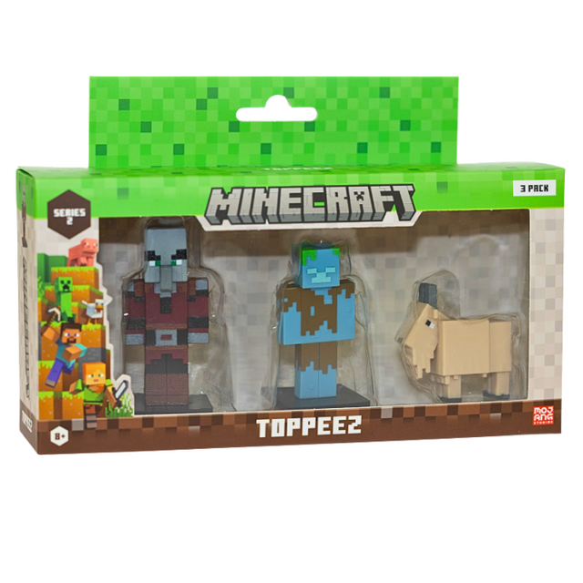 Minecraft - 3D 6 cm Figure 3 pack S2 - Pillager, Drowned og Goat