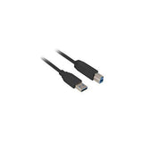 Sort Sharkoon USB 3.0 kabel med Type A og Type B stik