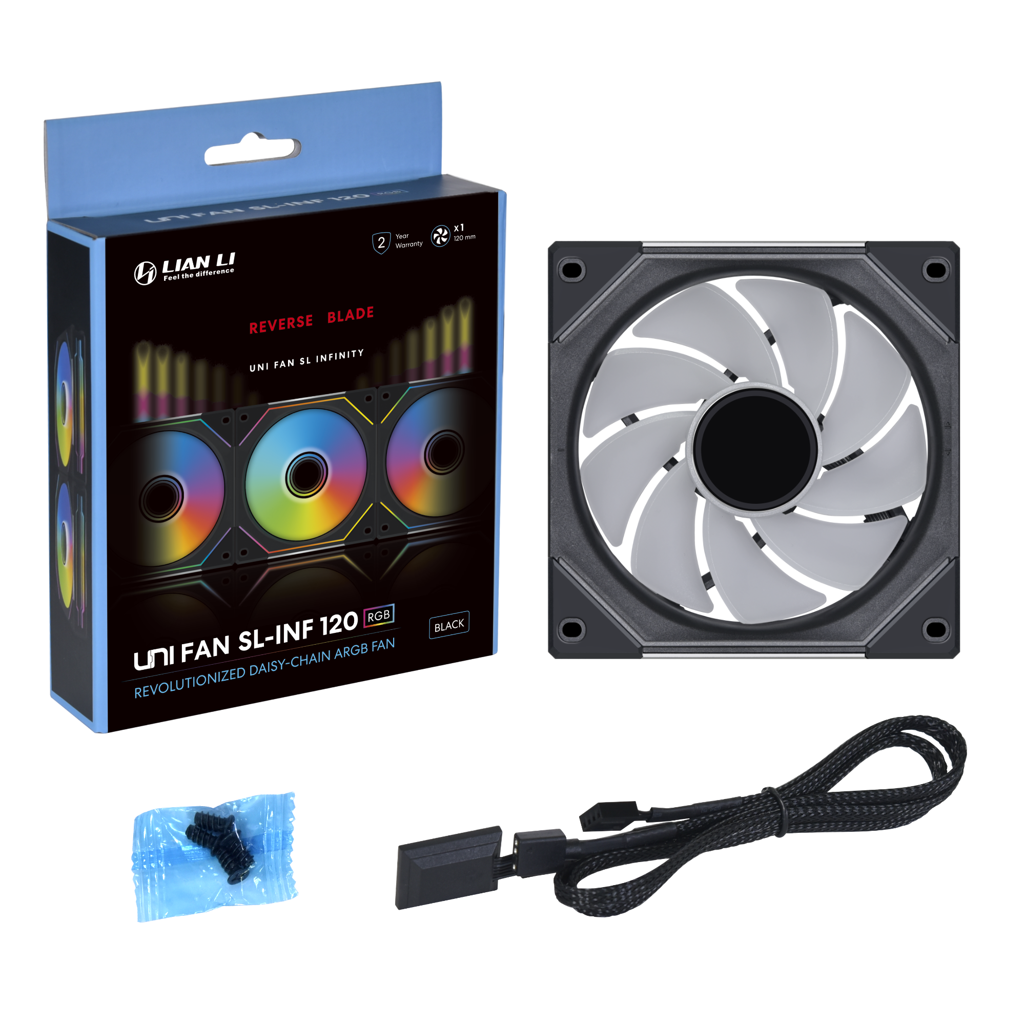 Lian li UNI FAN SL INF Blæser Sort  - 120mm infinity RGB, PWM