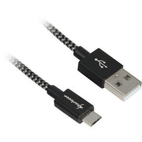 Sort og gråt Sharkoon USB-A til Micro-USB-B kabel på én meter
