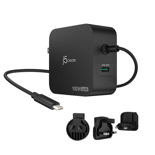 j5create JUP25102V-N – 102 W GaN USB-C-oplader