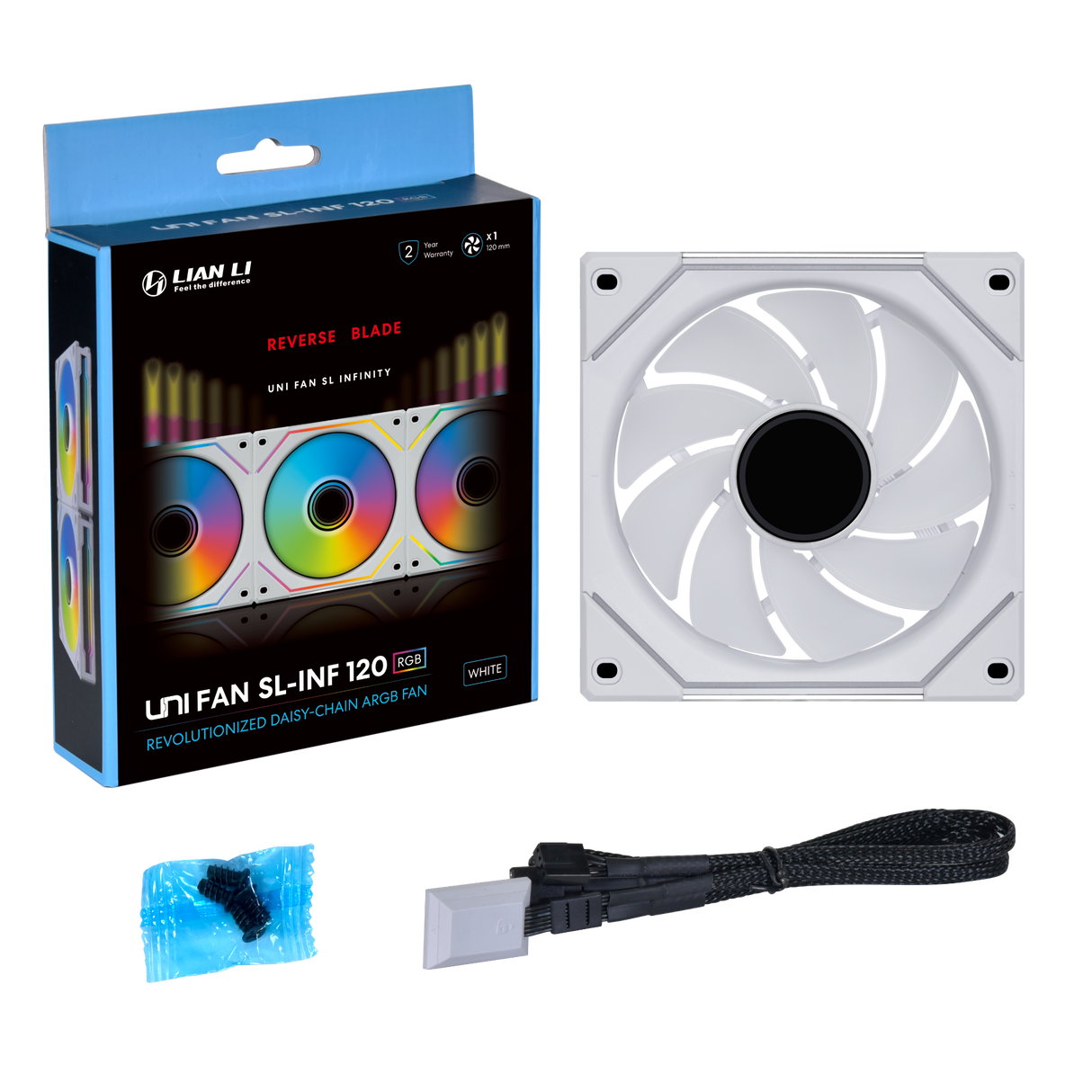 Lian li UNI FAN SL INF Hvid blæser - 120mm infinity RGB, PWM