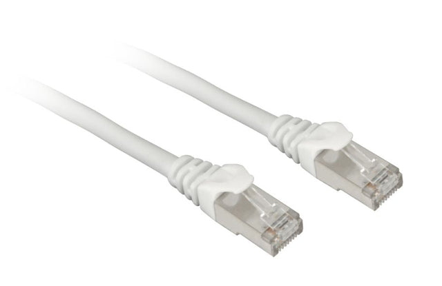 Hvidt Sharkoon RJ45 patchkabel med Cat.7a råkabel