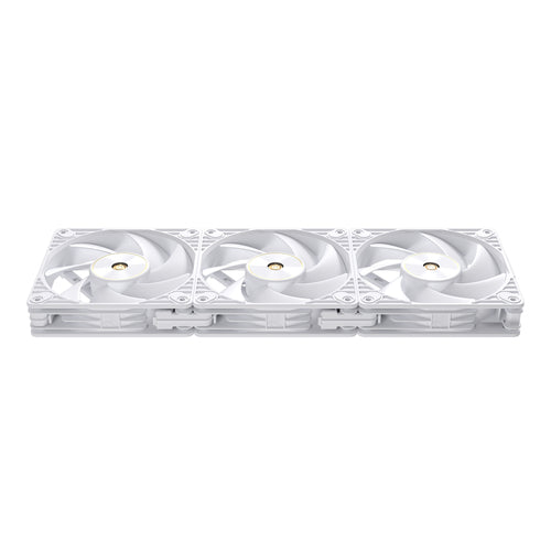 ASUS ProArt PF120 hvid 3-pak – tre sammenkoblede blæsere set forfra