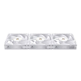 ASUS ProArt PF120 hvid 3-pak – tre sammenkoblede blæsere set forfra