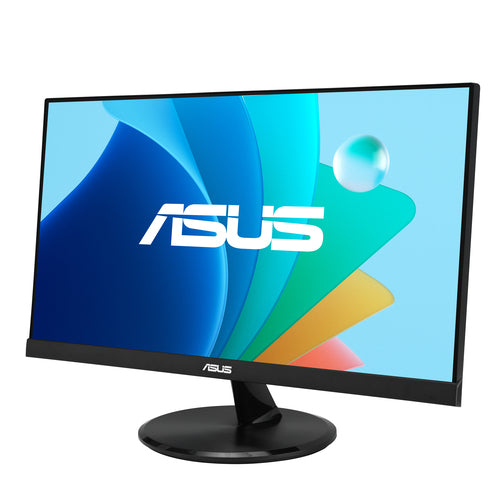 ASUS VP229HF – skråt forfra med sort rund fod
