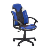 X-Rocker - Saturn Mid-Back Wheeled Esport Gaming Chair for Juniors and Teens - Black/Blue Geekd