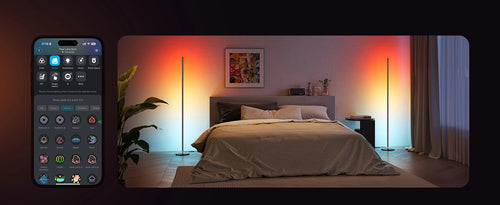 Govee Floor Lamp Lite – RGBICW gulvlampe, sort – detalje eller anvendelse 5
