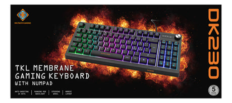 DELTACO GAMING DK230 Tastatur Membran RGB Kabling Pan Nordic Deltaco