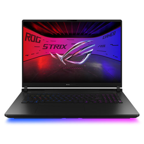 ASUS ROG Strix SCAR 18 G835LXG-TQ378W – set forfra; tastaturlayout illustrativt