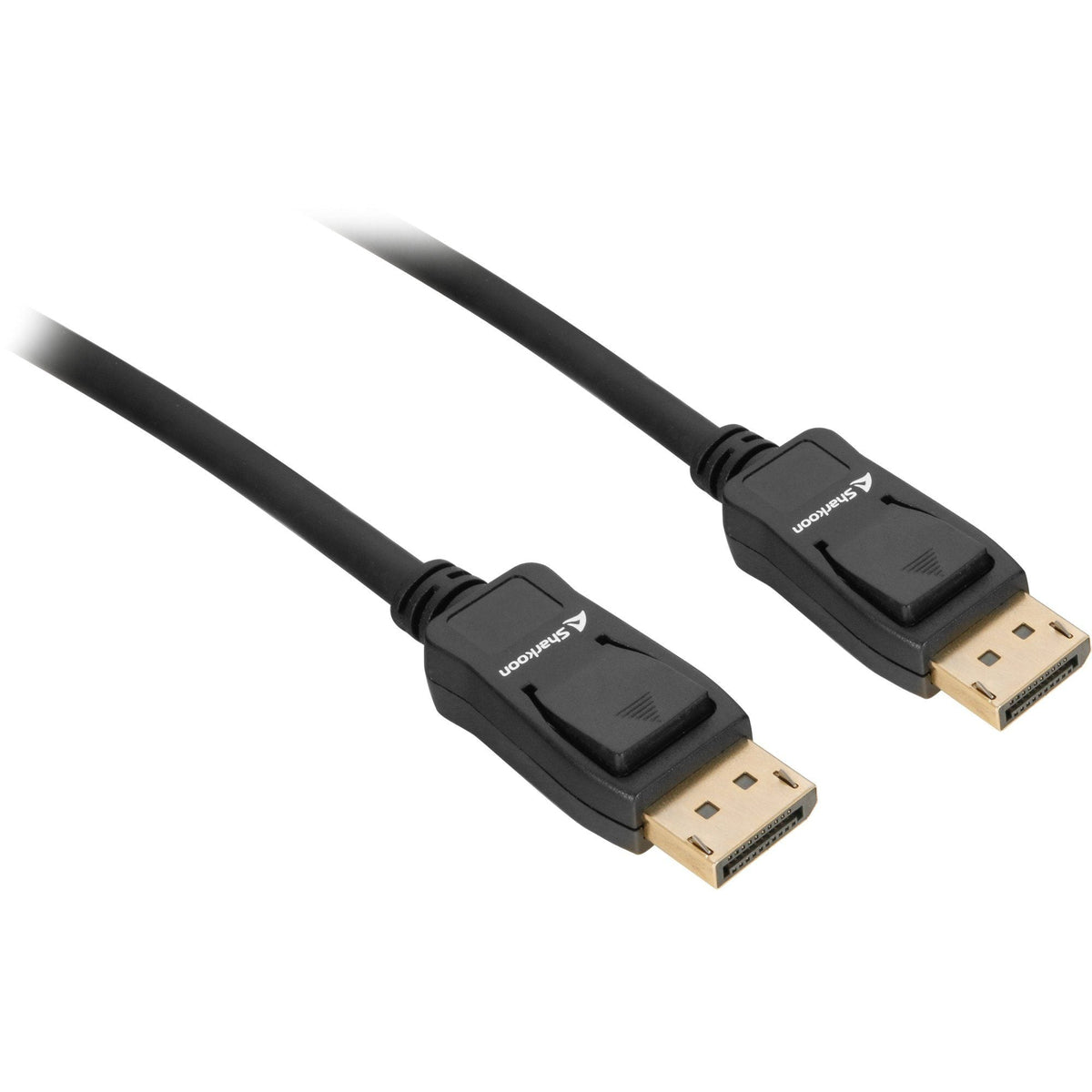 Sort Sharkoon DisplayPort 1.4-kabel med to hanstik