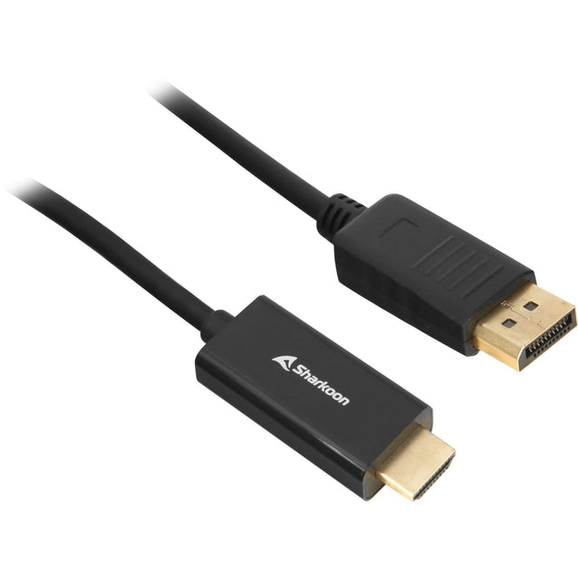 Sort Sharkoon adapterkabel med DisplayPort- og HDMI-hanstik