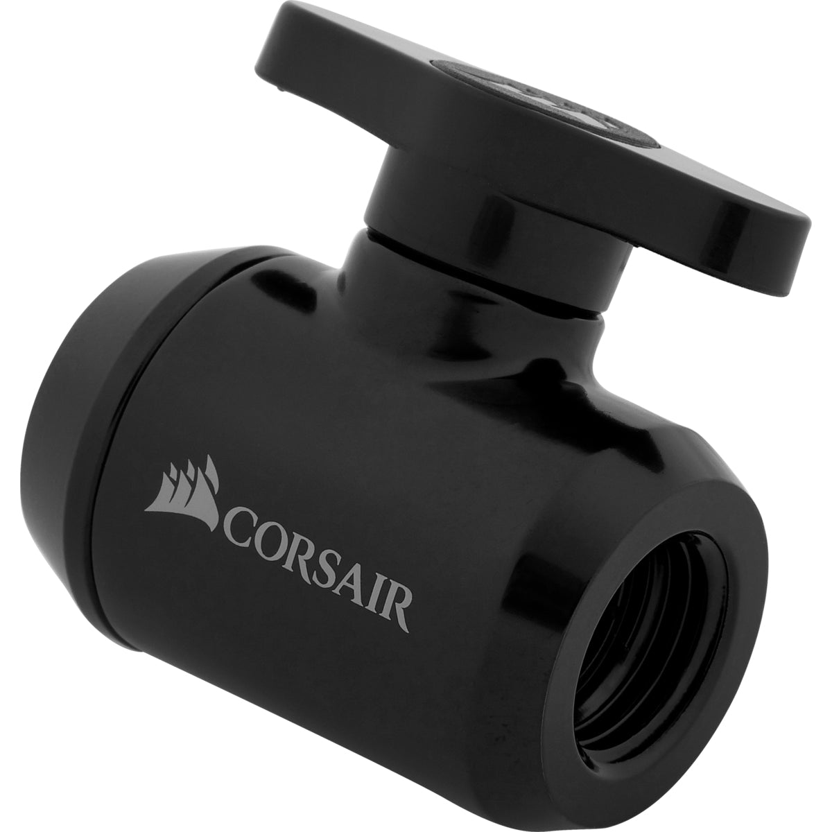 CORSAIR Hydro X Series XF Ball Valve Manuel boldventil til flydende kølesystem 1-pack Sort