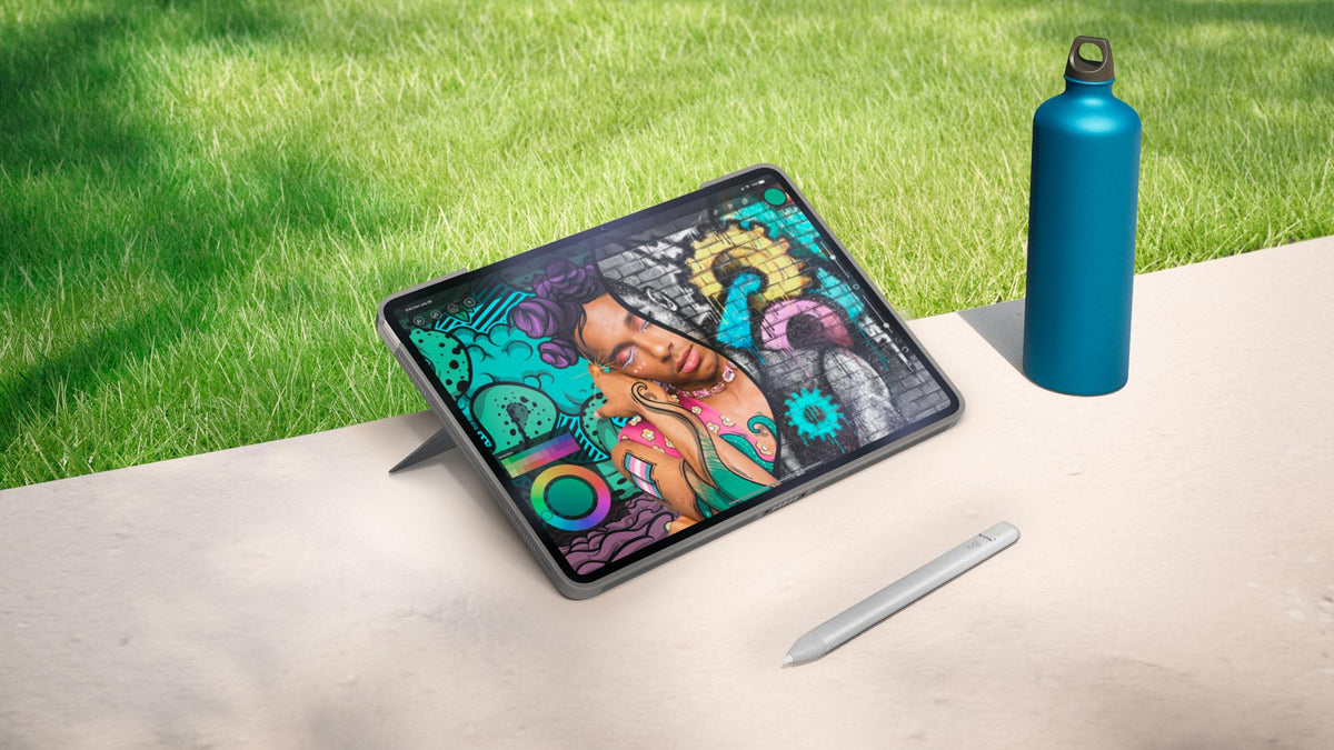 Logitech - Combo Touch iPad Air 11-inch (M2) - OXFORD GREY - PAN - NORDIC Logitech