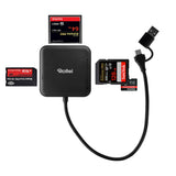 Rollei 4-i-1 kortlæser – SD, microSD, CF og Memory Stick – detalje eller anvendelse 2