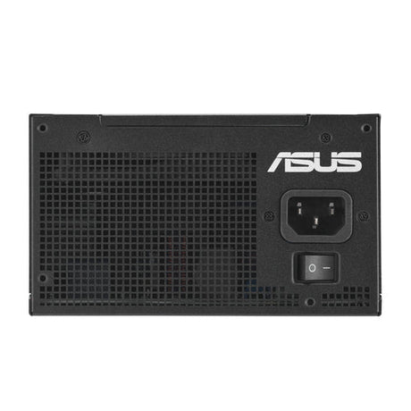 ASUS TUF Gaming 750W Gold EVO – bagside med strømstik og tænd/sluk-kontakt