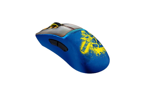 Razer DeathAdder V3 Pro – Fortnite Edition – Trådløs mus – mus skråt bagfra med Fortnite-motiv