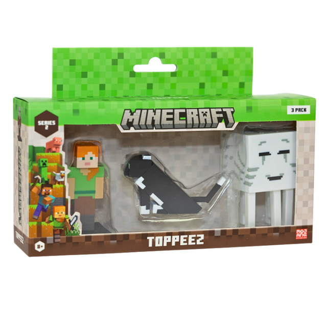 Minecraft - 3D 6 cm Figure 3 pack S2 - Alex, Cat og Happy Ghast