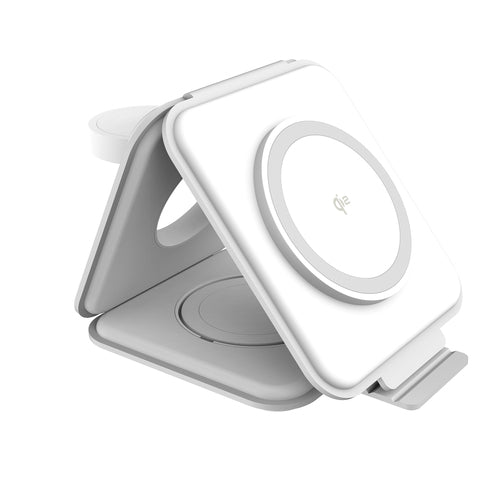 j5create JUPW3215W-N – Qi2 3-i-1 rejseoplader – Stativ og ladeflade