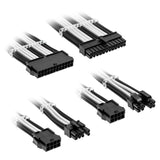 Kolink Core Standard Braided Cable Extension Kit - Jet Black/Brilliant White  - 2x 6+2pin, 1x 4+4pin, 1x 20-4pin