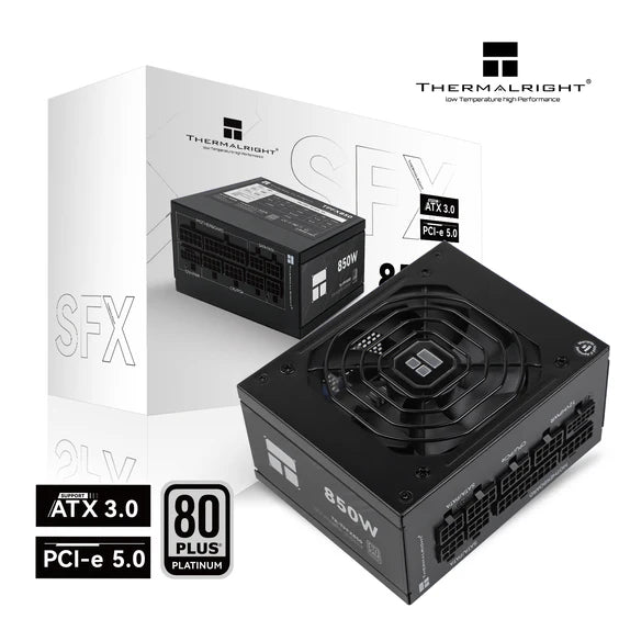 Thermalright TR-TPFX 850, 80+ Platinum modular PSU, SFX, Sort Thermalright