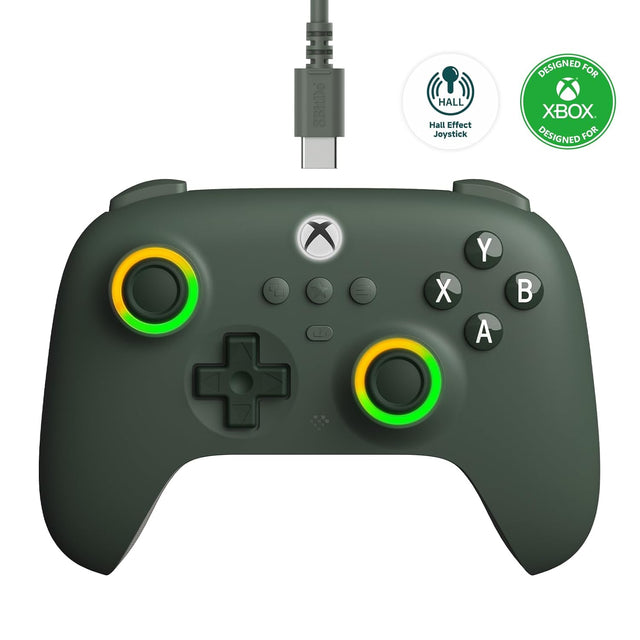 8BitDo Ultimate C Wired – Xbox/PC-controller, mørkegrøn – Mørkegrøn controller med USB-kabel