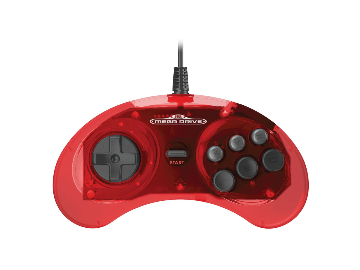 Retro-Bit SEGA Mega Drive – kablet controller, Crimson Red – produktbillede 1