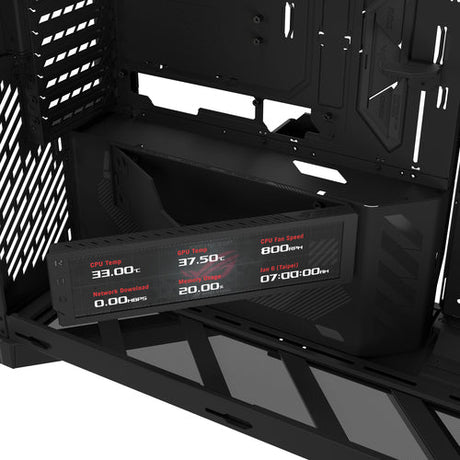 ASUS ROG CRONOX GR801 CURVE TG ARGB BLACK – nærbillede af produktets detaljer (vinkel 2)