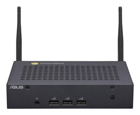 ASUS Fanless Chromebox CF40-BC012UN – skråt forfra med antenner
