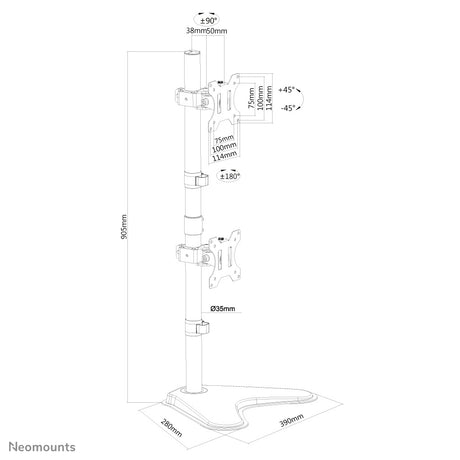 Neomounts FPMA-D550DDV Stativ 2 LCD displays 10-32 NewStar