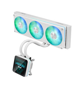 ASUS PRIME SLC II 360 ARGB LCD WHT – set skråt forfra