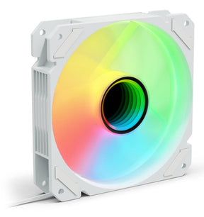 Hvid Sharkoon SHARK Mirror PWM RGB 120 mm blæser med infinity mirror