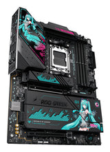 ASUS ROG STRIX X870E-H GAMING WIFI7 Hatsune Miku Edition – AM5 bundkort – skråt ovenfra