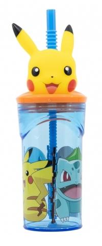 Pokémon drikkekop med sugerør og 3D-Pikachu – 360 ml