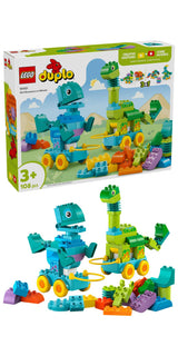 LEGO 10451 DUPLO Town Dinosaurs on Wheels 3-in-1 Set, Construction Toy LEGO