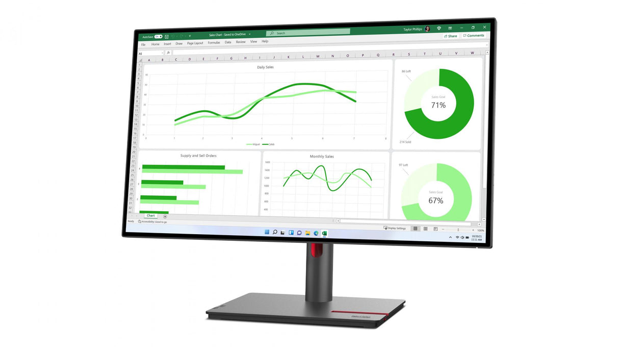 Lenovo ThinkVision P27q-30 27 2560 x 1440 (2K) HDMI DisplayPort 60Hz Pivot Skærm Lenovo