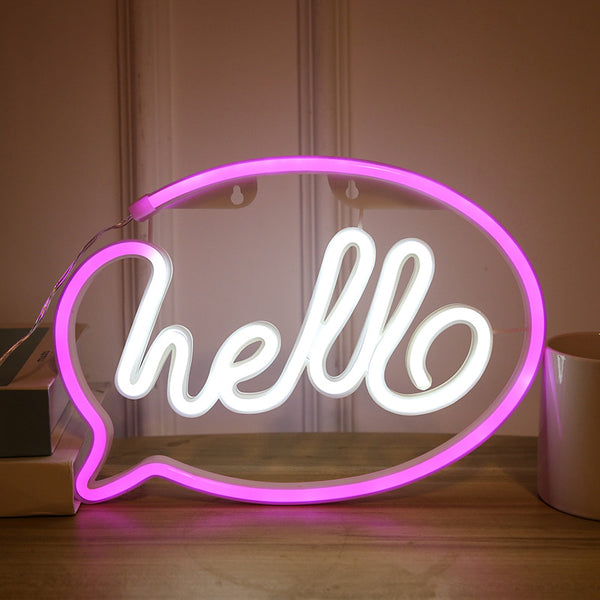 Hej pratbubbla neon LED-lampa