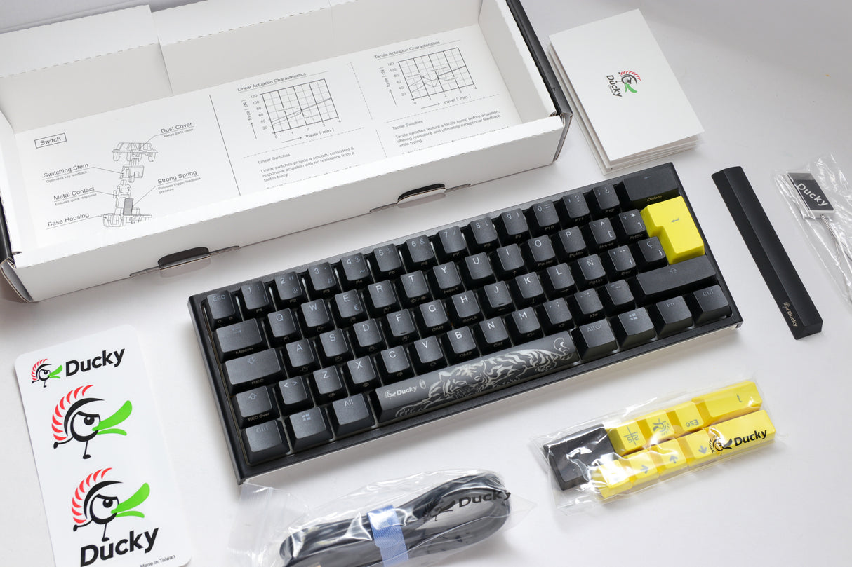 Ducky One 2 Pro - Classic Black / White Nordic - Mini 60% - Gateron Yellow