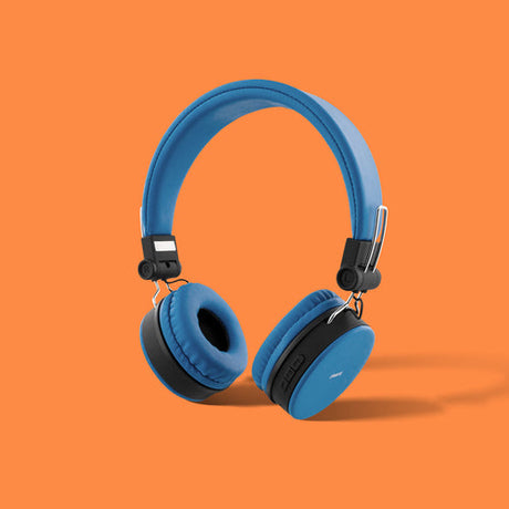 Foldbar on-ear BT headset, 3,5 mm, blå streetz