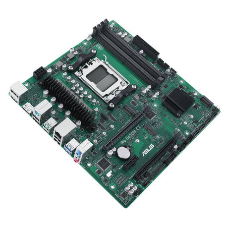 ASUS PRO B650M-CT-CSM – micro ATX AM5 bundkort – skråt ovenfra