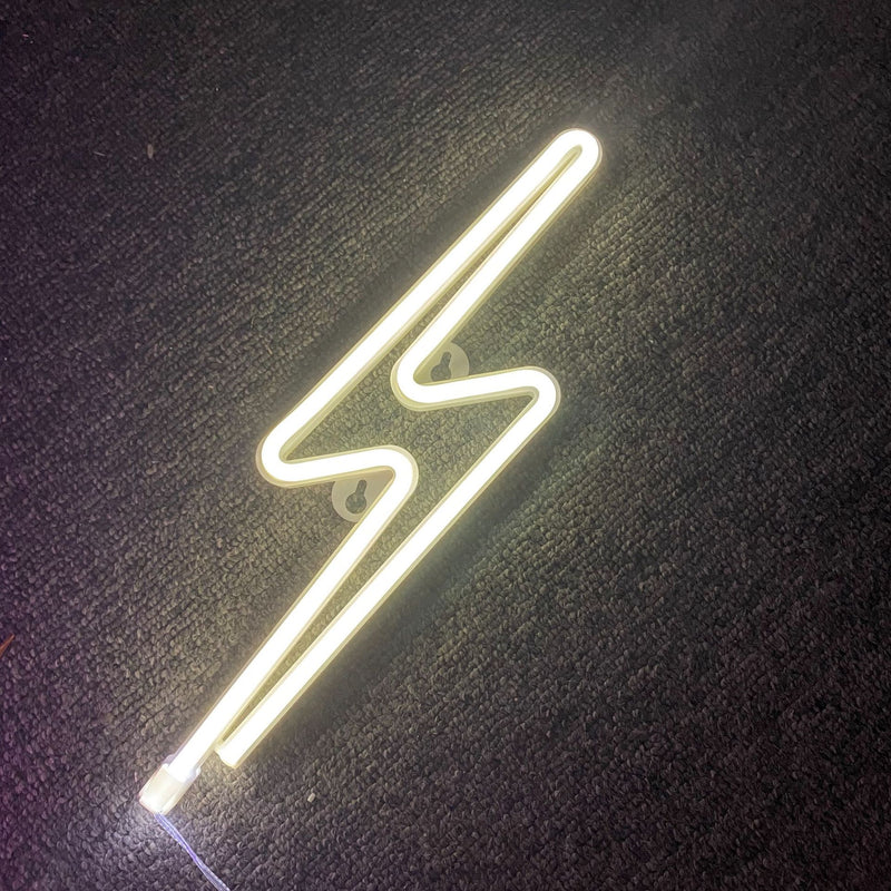 Lightning Bolt Neon Led Lampe Varm hvid