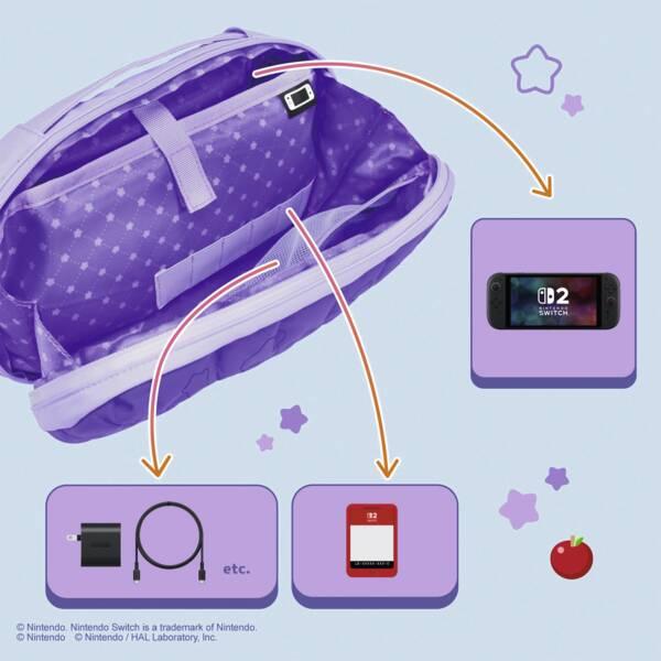 HORI - Puff Pouch for Nintendo Switch 2 (Kirby and Waddle Dee) - Purple - Mid-size HORI