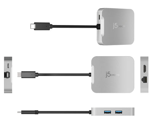 j5create JCD391-N – 4K60 USB-C multiport-adapter – Oversigt over sider og porte
