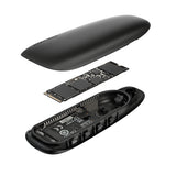 ASUS Cobble sort SSD-kabinet – kabinet adskilt med vist SSD til illustration
