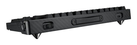 ASUS ROG Azoth Extreme – detalje af tilslutninger; tastaturlayout illustrativt