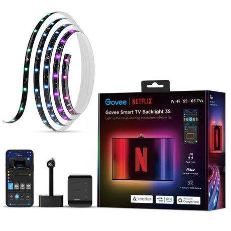 Govee Smart TV Backlight 3S med LED-strip, kamera og emballage