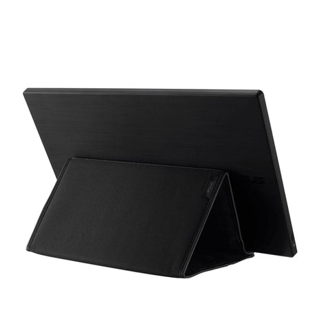 ASUS ZenScreen MB166C – bagside med hylster foldet som støtte
