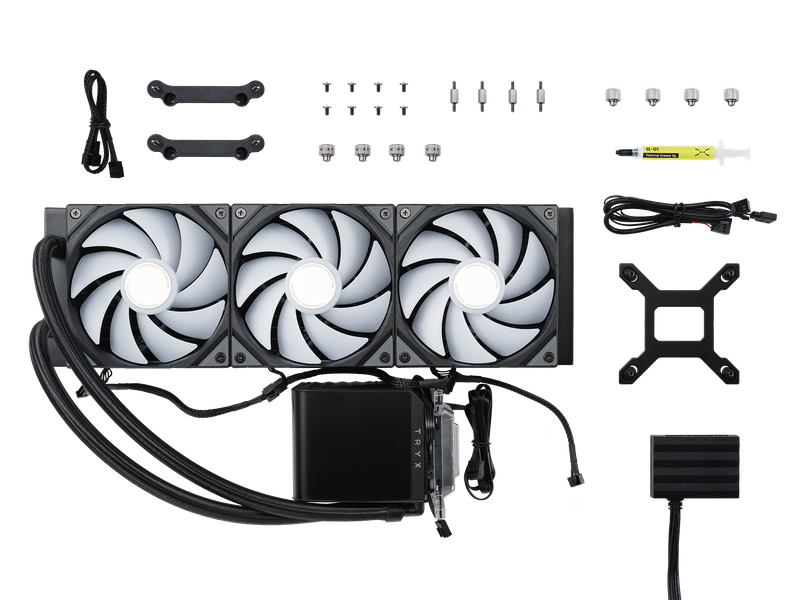 TRYX PANORAMA 360mm AIO Liquid Cooler ARGB Sort TRYX