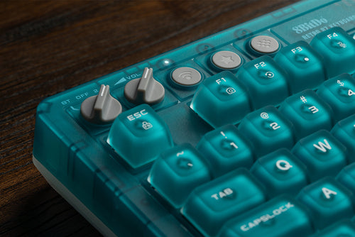 8BitDo Retro 87 Mechanical Keyboard Clear Blue – Kontakter og drejeknapper